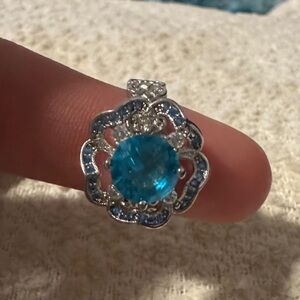 Elegant Blue and Silver tone Pendant